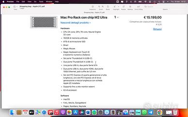 (NUOVO - SIGILLATO) Mac Pro M2 Ultra