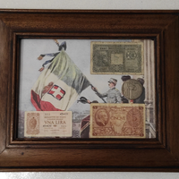 Quadro banconote lire Regno Vittorio Emanuele III