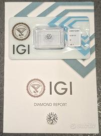 0.50 D VS1 3EX S Diamante NATURALE Certificato IGI