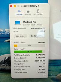 Macbook Pro 14 M1  Pro 16gb 512gb - 55 cicli batt