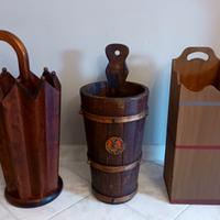 Portaombrelli vintage in legno anni 40