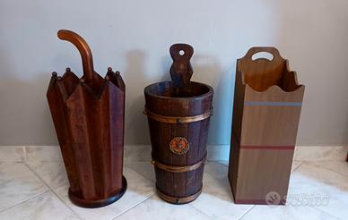 Portaombrelli vintage in legno anni 40