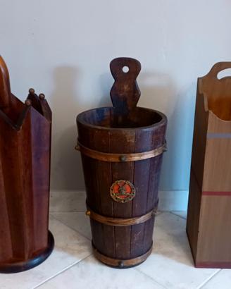 Portaombrelli vintage in legno anni 40