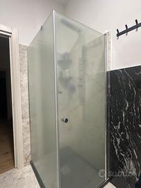Box doccia angolare 100x80 in vetro satinato