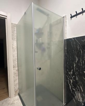 Box doccia angolare 100x80 in vetro satinato
