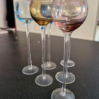 6 Bicchierini da liquore gambo lungo