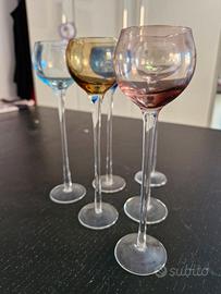 6 Bicchierini da liquore gambo lungo