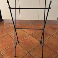 Porta asciugamani nero in ferro battuto