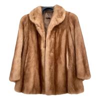 Giacca pelliccia visone miele beige vintage