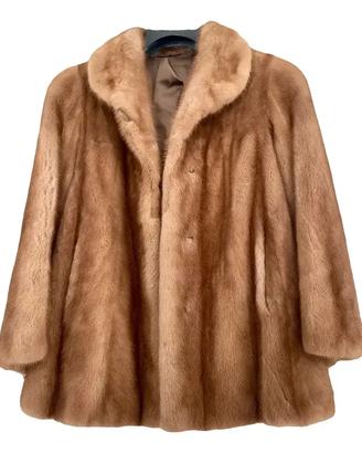 Giacca pelliccia visone miele beige vintage