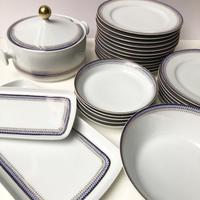 Piatti bavaria decoro liberty blu e oro: 27 pezzi!