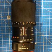 Minolta 75-150 mm zoom f4 con adattatore Sony E/FE