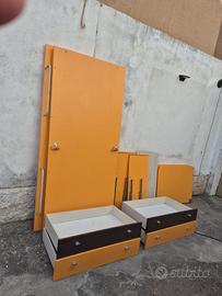 Struttura Letto Singolo Rialzato con Cassetti