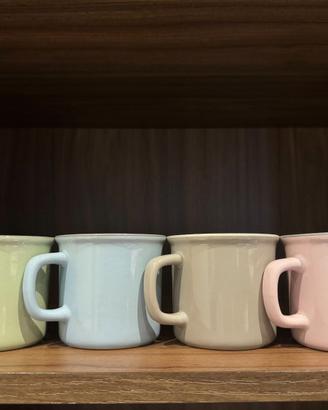 Set 4 tazze in ceramica color pastello