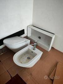 set completo bagno bidet wc con rubinetti