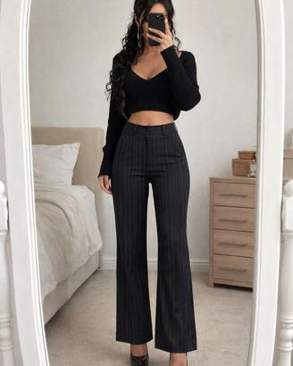 Pantalone elegante effetto gessato taglia M