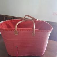 Borsa in rafia rossa