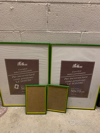 4 Cornici in legno e pannello in Plexiglass