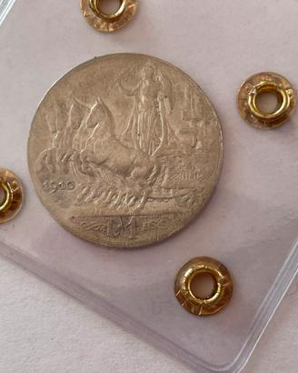 1 Lira 1910 Quadriga Veloce MB/BB Ag VE III