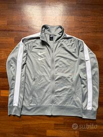 Felpa Nike grigia con zip – taglia M – logo Swoosh