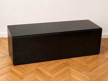 Mobile TV IKEA BESTA nero lucido con piano vetro