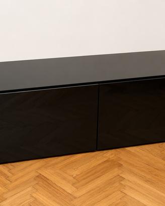 Mobile TV IKEA BESTA nero lucido con piano vetro
