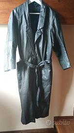 Giacca trench in pelle da donna