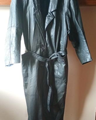 Giacca trench in pelle da donna