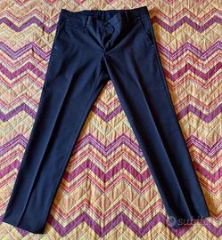Pantalone elegante pura LANA marrone scuro tg 46