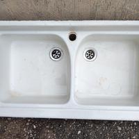 lavello doppio in ceramica vintage