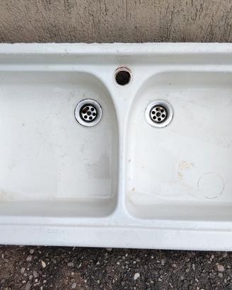 lavello doppio in ceramica vintage