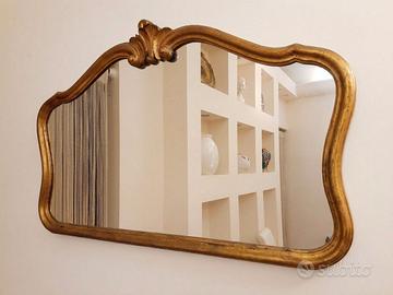 Antico specchio con cornice in legno 94 x 58 cm,