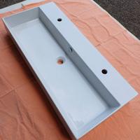 Lavabo bagno sospeso due fori rubinetto 101 cm