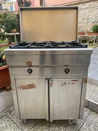 Fornello cucina a gas 2 fuochi professionale