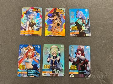 Lotto 6 carte Genshin Impact