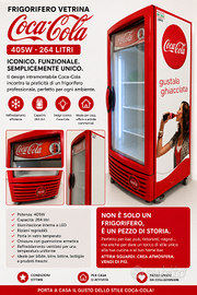 🥤 FRIGORIFERO VETRINA COCA-COLA – 264 LITRI