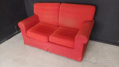 Divano 2 posti sfoderabile – Rosso + Telo Grigio