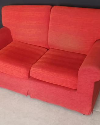 Divano 2 posti sfoderabile – Rosso + Telo Grigio