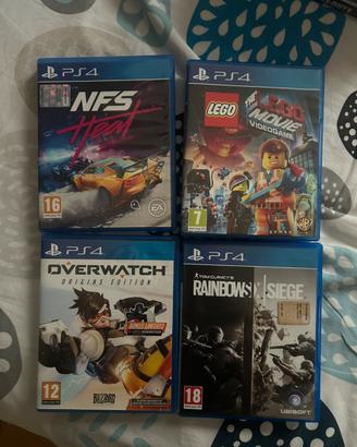 4 Giochi PS4 (NFS, Lego, R6, Overwatch)