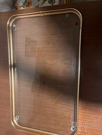 Vassoio in ottone con vetro temperato