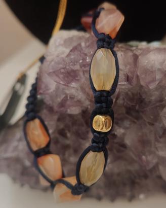 bracciale shamballa con pietre corniola