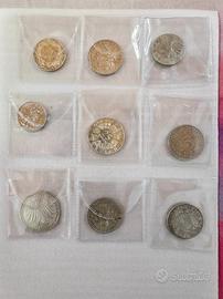 9 MONETE ARGENTO IN BLOCCO