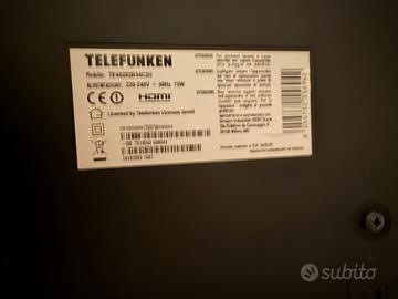 TV Telefunken 40 pollici, modello TE40282B34C2H.