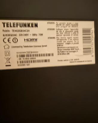TV Telefunken 40 pollici, modello TE40282B34C2H.