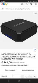 PC CUBE - MICROTECH I5 7500U 2,5Ghz - 8GB ram 480