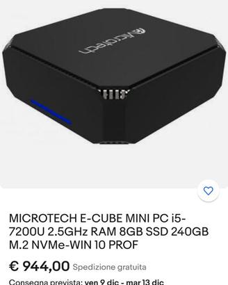 PC CUBE - MICROTECH I5 7500U 2,5Ghz - 8GB ram 480