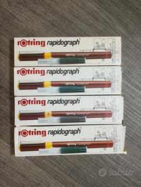 Rotring Rapidograph vintage 0,1-0,35-0,6-0,8