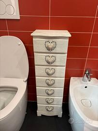 Cassettiera bagno 6 cassetti salvaspazio