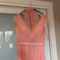 Vestito elegante collr rosa/pesca