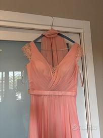 Vestito elegante collr rosa/pesca